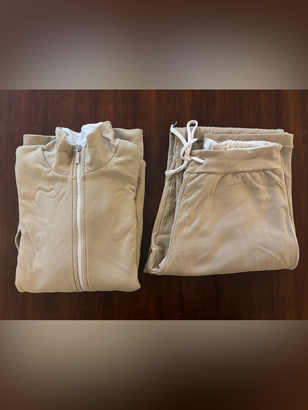 La Perla Beige Drawstring Lounge Set - Women's Sweatpants and Sweatshirt